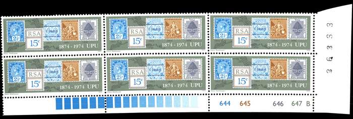 RSA 1974/10/09 Centenary of U.P.U Control Blocks Pane B