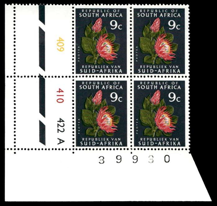 RSA 1971/05/17 Definitive Issue 9c Cyl. No 409 410 422A