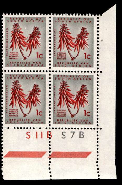 RSA 1962/01 Definitive Issue Cyl. No S11B S7B Wmk. CoA