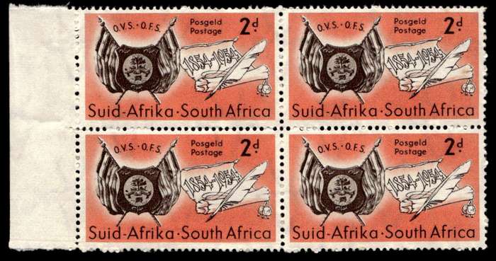 RSA 1954/02/23 Centenary of Orange Free State 2d Wmk. Multiple Springbok Head *8 stamps