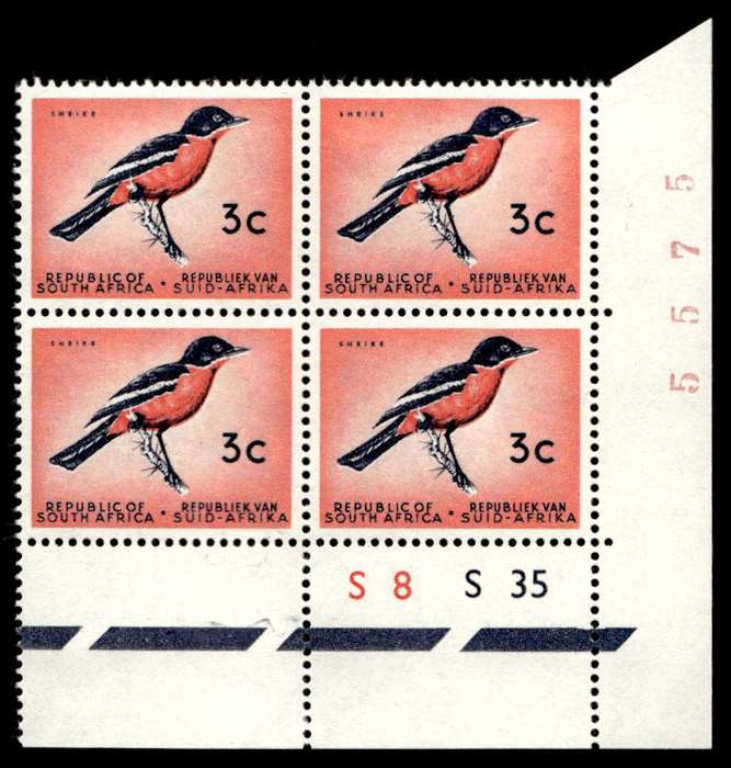 RSA 1963/04 Definitive Issue 3c Cyl. No S8 S35 *No Wmk