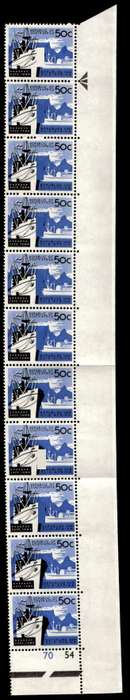 RSA 1961/05 Definitive Issue 50c Cyl. No 70 54 Wmk. Coat of Arms 11 stamps