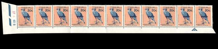 RSA 1963/04 Definitive Issue 20c Cyl. No 27 6 60B *No Wmk. 11 stamps