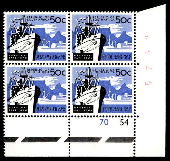 RSA 1966/04 Definitive Issue 50c Cyl. No 70 54 Wmk. R.S.A.