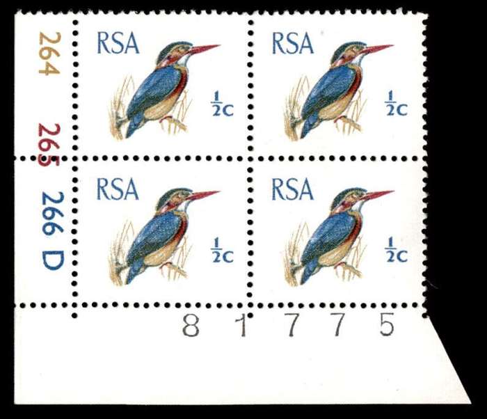 RSA 1969/02 Definitive Issue ½c Cyl. No 264 265 266D *Wmk R.S.A t-b