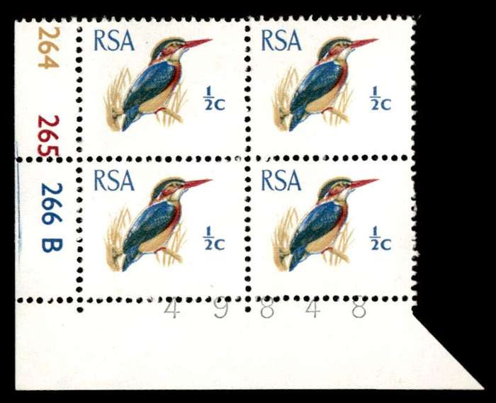 RSA 1969/02 Definitive Issue ½c Cyl. No 264 265 266B *Wmk R.S.A t-b