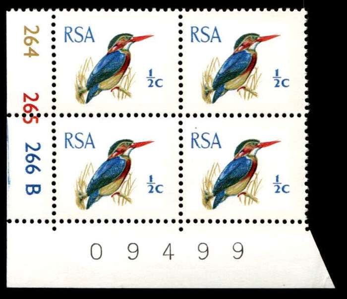 RSA 1970/01 Definitive Issue ½c Cyl. No 264 265 266B  Wmk R.S.A t-b (H5)