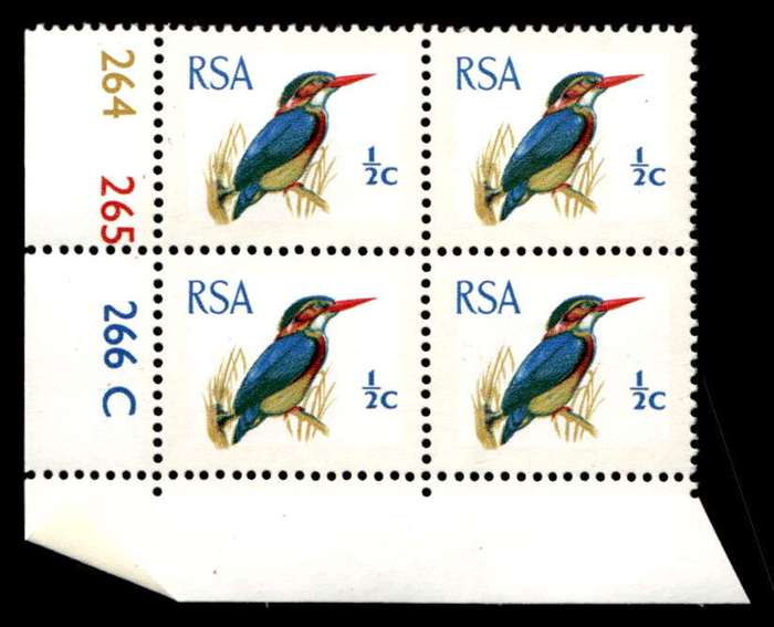 RSA 1970/01 Definitive Issue ½c Cyl. No 264 265 266C  Wmk R.S.A t-b (H5)