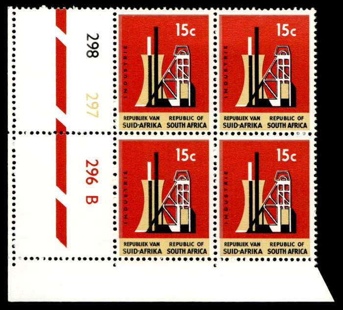 RSA 1970/01 Definitive Issue 15c Cyl. No 298 297 296B  (H3)