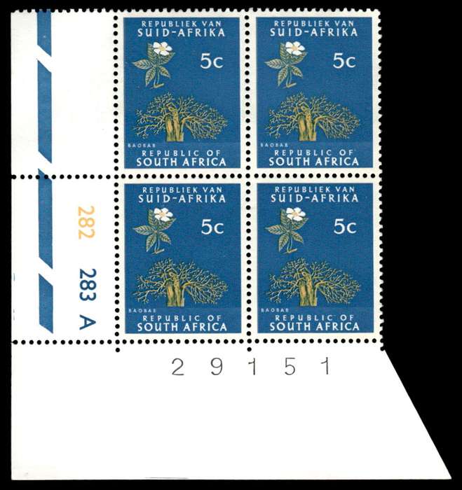RSA 1970/06 Definitive Issue 5c Cyl. No 282 283A (H3)