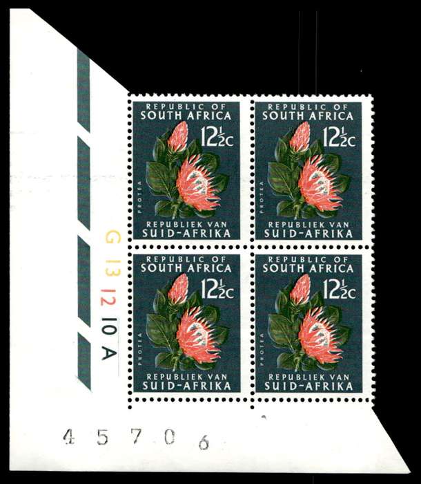 RSA 1966/02/02 Definitive Issue 12½c Cyl. No G13 12 10A Control Blocks