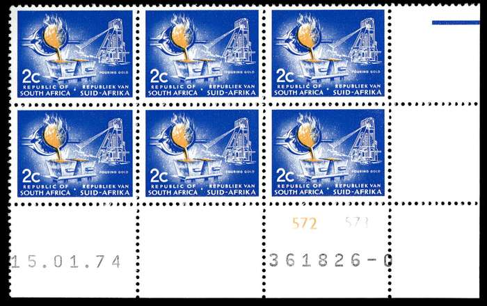 RSA 1974/01/15 Definitive Issue 2c Cyl. No 572 573 No Wmk
