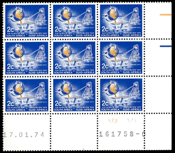 RSA 1974/01/17 Definitive Issue 2c Cyl. No 572 573 No Wmk