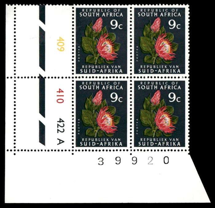 RSA 1972/03 Definitive Issue 9c Cyl. No 409 410 422A
