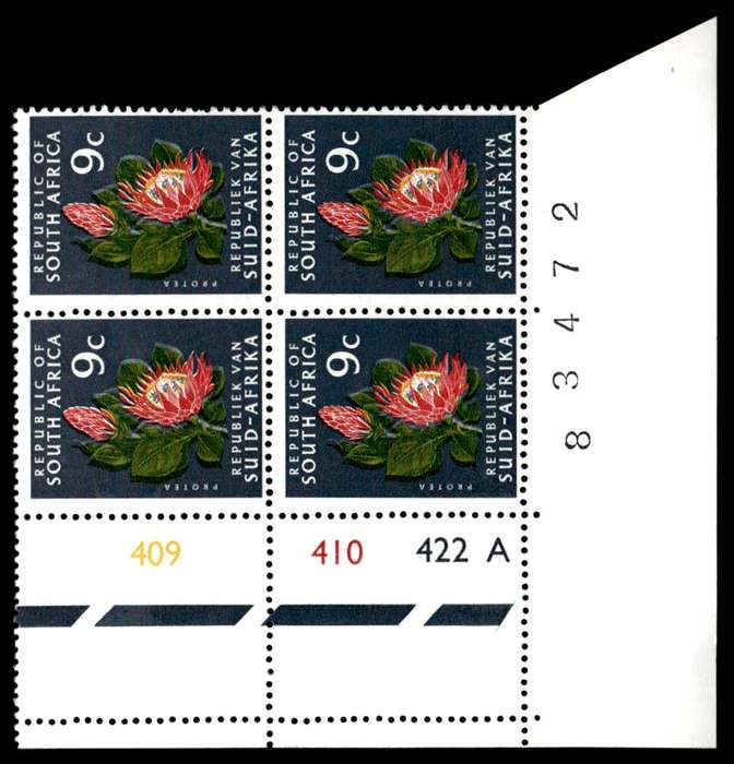 RSA 1972/03 Definitive Issue 9c Cyl. No 409 410 422A