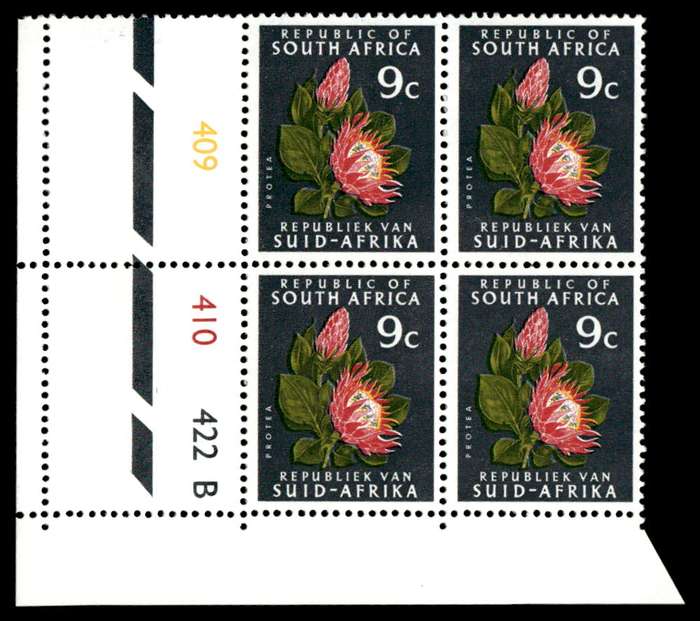 RSA 1972/03 Definitive Issue 9c Cyl. No 409 410 422B