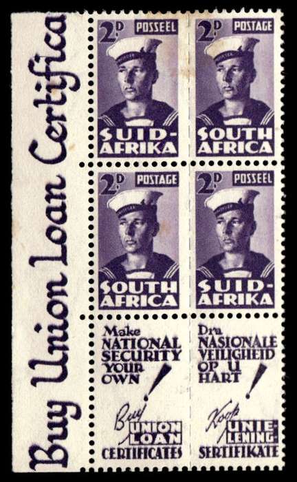 RSA 1943/02 South African War Effort Reduced 2d Sailor Wmk MSH