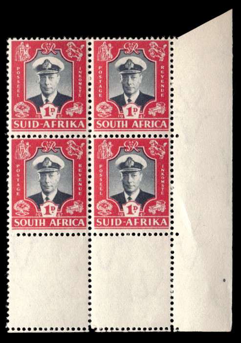 RSA 1947/02/17 Royal Visit 1d King George VI Wmk MSH