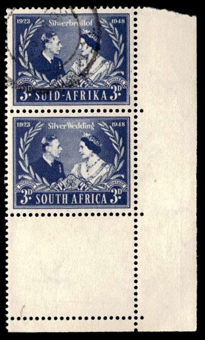 RSA 1948/04/26 Silver Wedding of King George VI and Queen Elizabeth 3d Wmk MSH