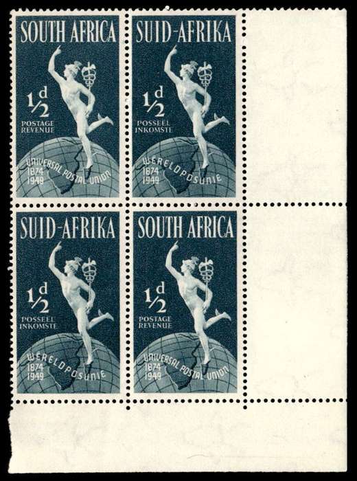 RSA 1949/10/01 75th Anniversary of Universal Postal Union ½d Wmk MSH