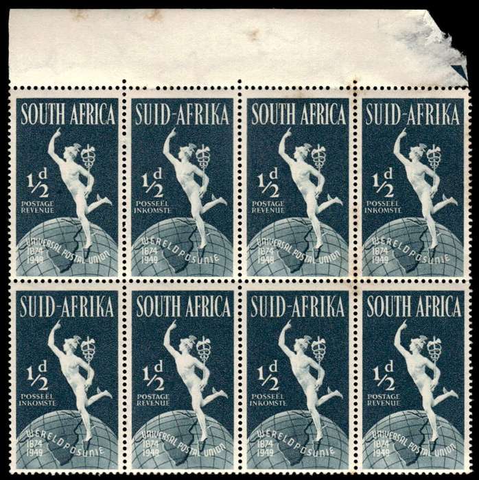RSA 1949/10/01 75th Anniversary of Universal Postal Union ½d Wmk MSH * 8 stamps