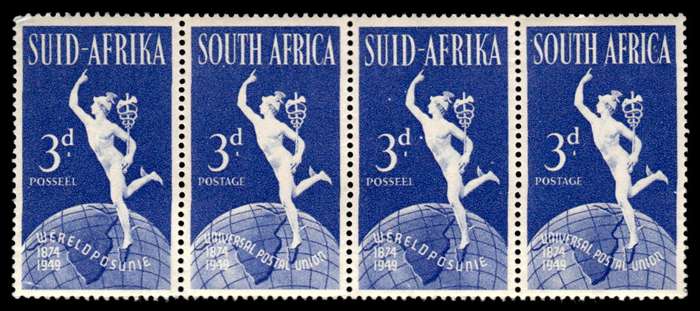 RSA 1949/10/01 75th Anniversary of Universal Postal Union 3d Wmk MSH *11 stamps