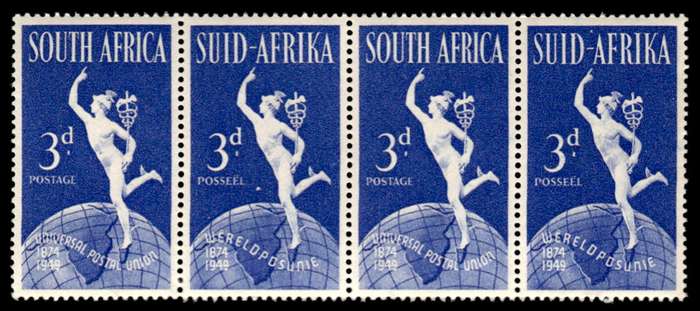 RSA 1949/10/01 75th Anniversary of Universal Postal Union 3d Wmk MSH *11 stamps