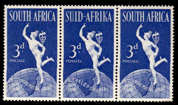 RSA 1949/10/01 75th Anniversary of Universal Postal Union 3d Wmk MSH *11 stamps