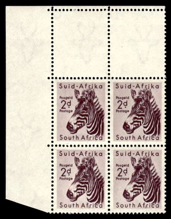 RSA 1954/10/14 Definitive issue 2d Mountain Zebra Wmk MSH
