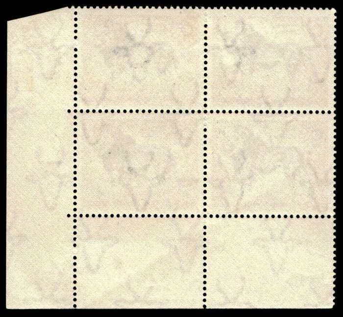 RSA 1954/10/14 Definitive issue 6d Lion Cyl No. 1 121 Wmk MSH