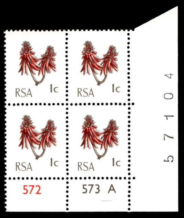 RSA 1974/01 Definitive issue 1c Cyl No. 572 573A