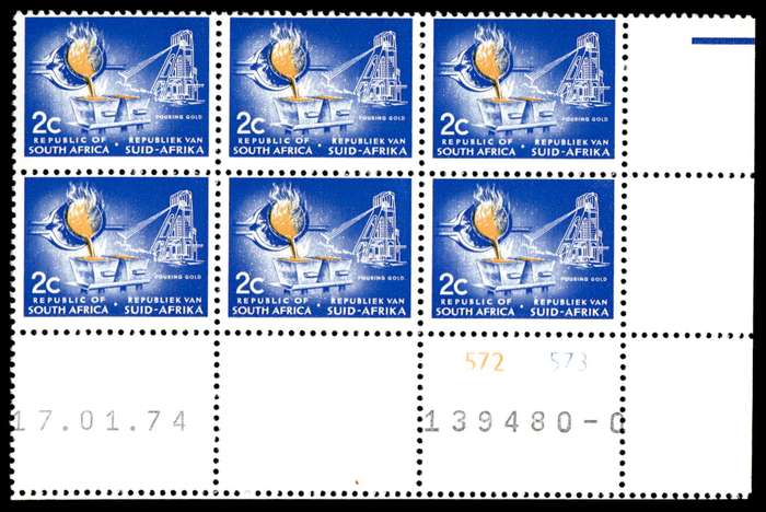 RSA 1974/01/17 Definitive Issue 2c Cyl. No 572 573 No Wmk