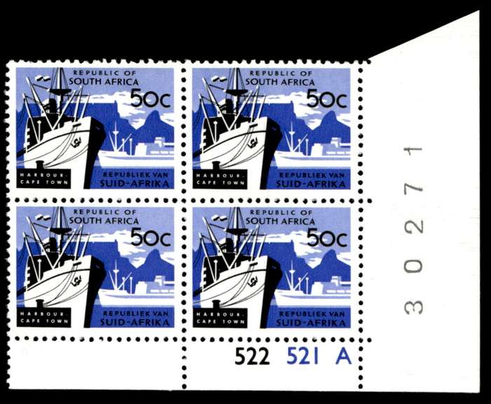 RSA 1974/07/22 Definitive Issue 50c Cyl. No 522 521A
