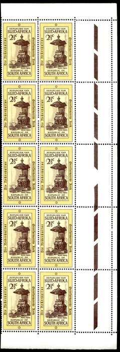 RSA 1965/10/21 Tercentenary of Dutch Reformed Church 2½c *10 stamps