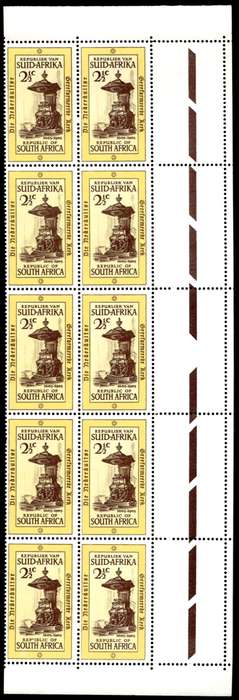 RSA 1965/10/21 Tercentenary of Dutch Reformed Church 2½c *10 stamps