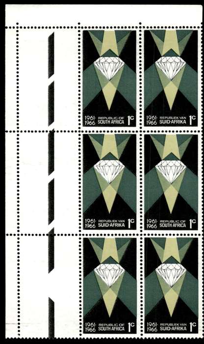 RSA 1966/05/31 Fifth Anniversary of the Republic 1c *6 stamps