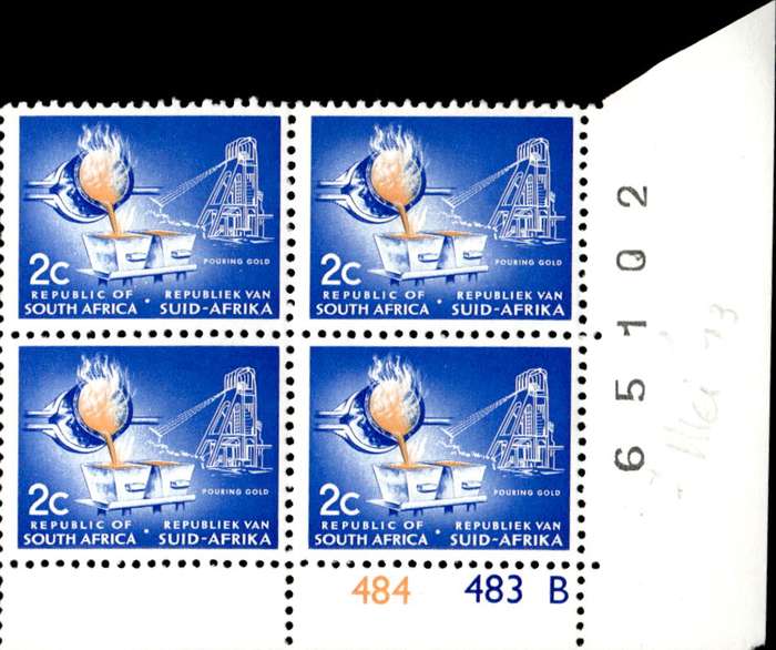 RSA 1972/11 Definitive Issue 2c Cyl. No 484 483B No Wmk