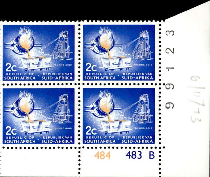 RSA 1972/11 Definitive Issue 2c Cyl. No 484 483B No Wmk
