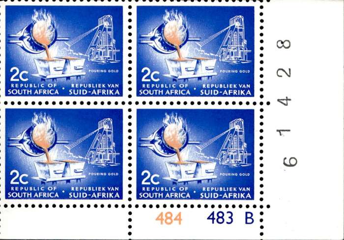RSA 1972/11 Definitive Issue 2c Cyl. No 484 483B No Wmk