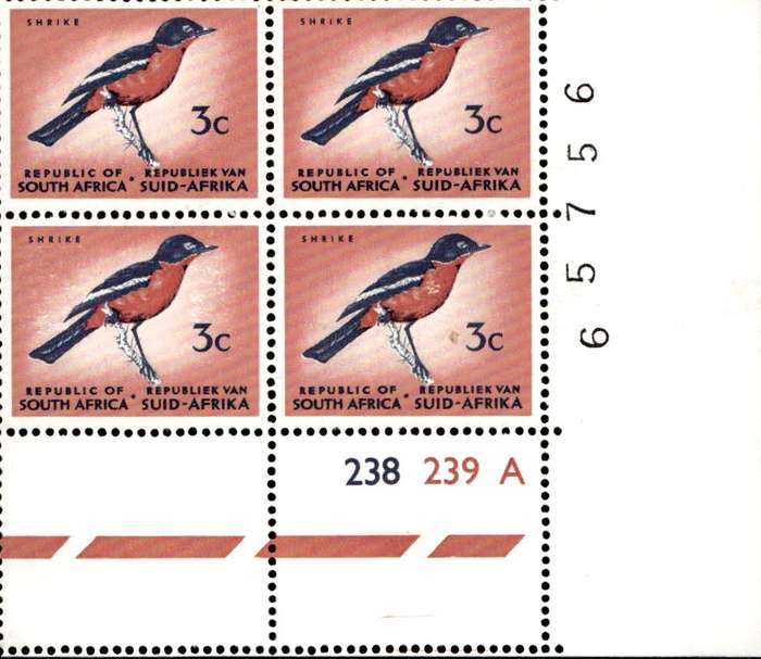 RSA 1972/03 Definitive issue 3c Cyl. No 238 239A