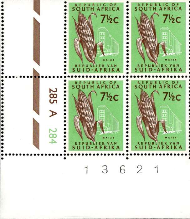 RSA 1970/10 Definitive Issue 7½c Cyl. No 285 A284 (H3)