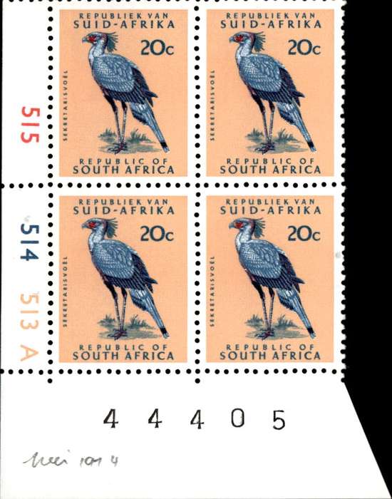 RSA 1973/05/08 Definitive Issue 20c Cyl No 515 514 513A