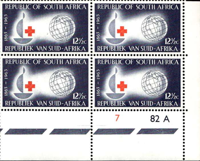 RSA 1963/08/30 Centenary of Red Cross 12½c Cyl. No 7 82A