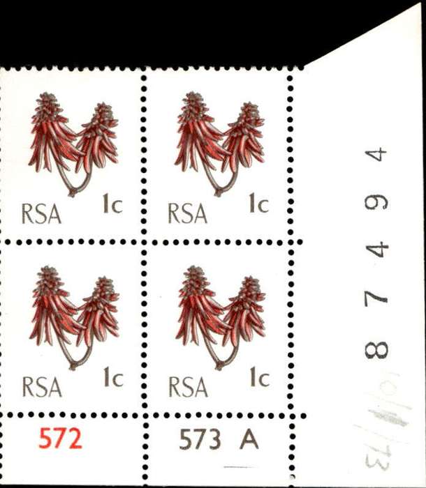RSA 1969/01 New Design of 1c Cyl No 572 573A