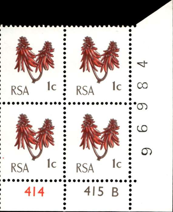 RSA 1969/01 New Design of 1c Cyl No 414 415B