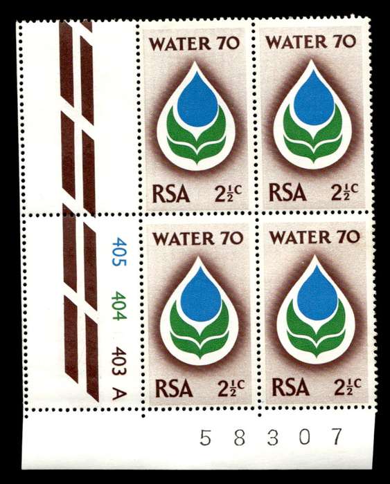RSA 1970/02/14 Water 70 Campaign 2½c Cyl No 405 404 403A