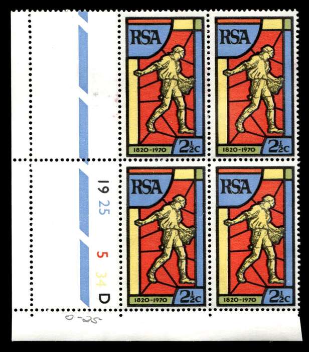 RSA 1970/08/24 150th Anniversary of Bible Society 2½c Cyl No 19 25 5 34D