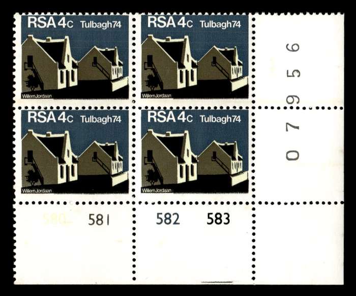RSA 1974/03/14 Restoration of Tulbagh 4c Cyl No 580 581 582 583