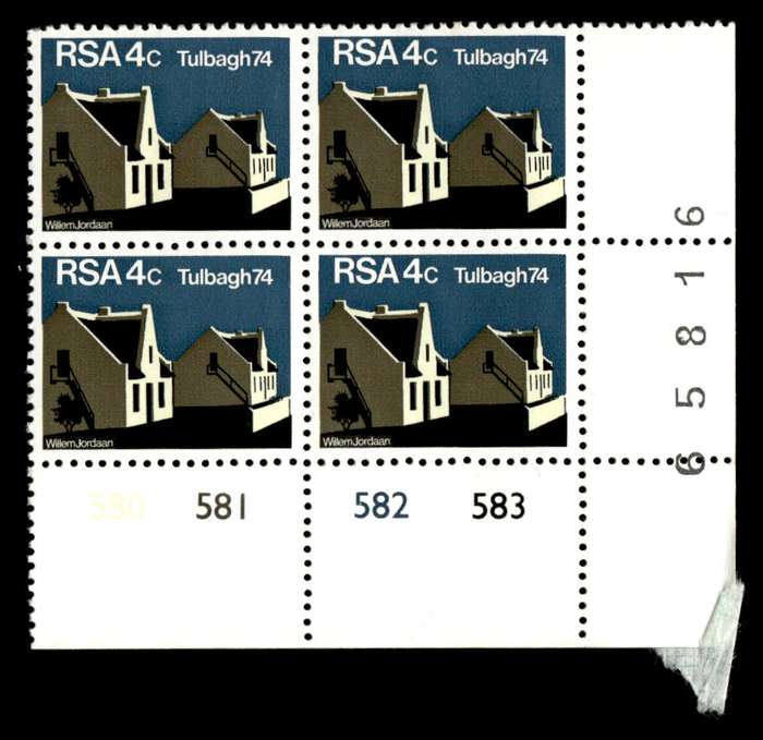 RSA 1974/03/14 Restoration of Tulbagh 4c Cyl No 580 581 582 583