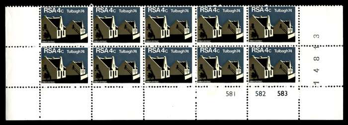 RSA 1974/03/14 Restoration of Tulbagh 4c Cyl No 580 581 582 583 *10 stamps